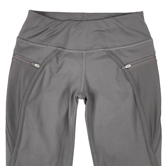 Hylete Nimbus Tight XS Mid Rise Stretch Leggings Zip Pockets Gray Soft Matte - Picture 2 of 8